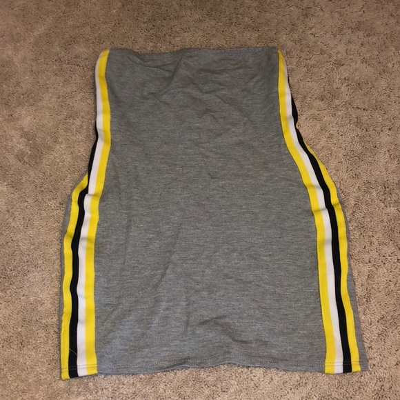 Gray Strapless Mini Dress - Picture 1 of 2